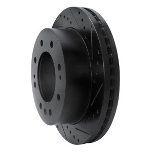 Chevrolet Silverado 3500 HD Brake Rotor (1) - Front Right - R1 Concepts - Drilled & Slotted - Black - `11-`25